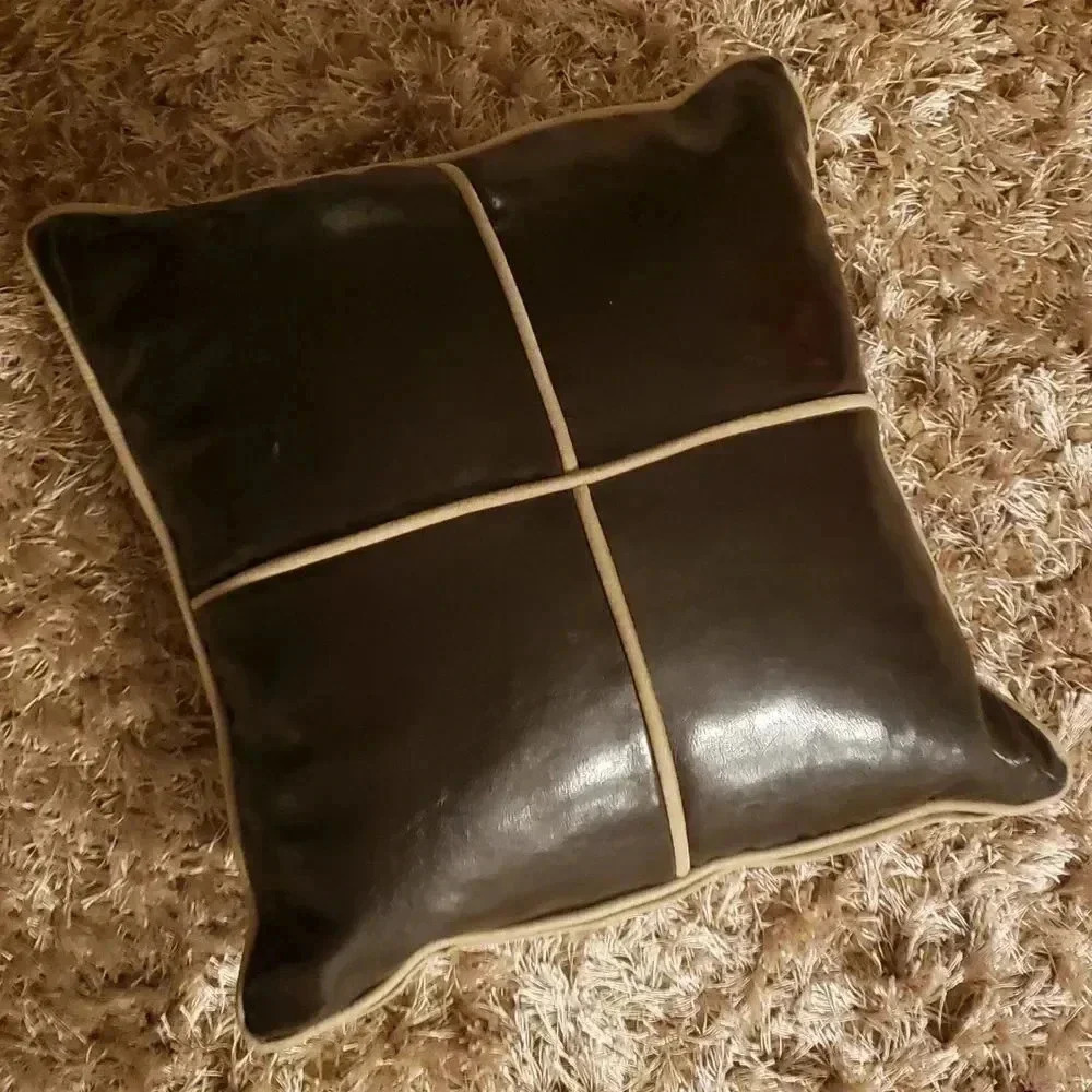 𝅺LEATHER pillow Brand new